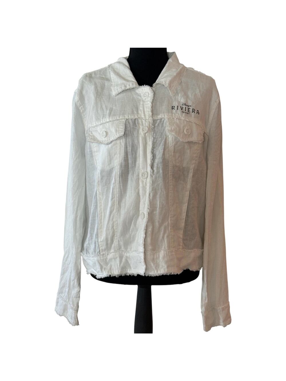 Tommy Bahama Disney Riviera Resort Two Palms Linen Raw-Edge Jacket White Large